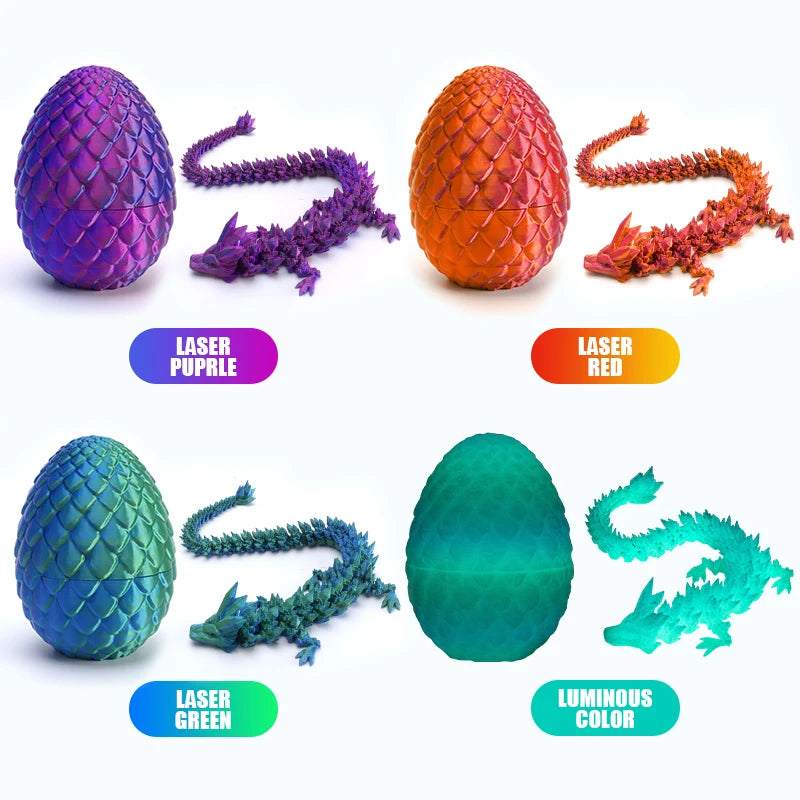 Crystal Dragon Egg-12" Fully Articulated 3D Printed Fidget Toy