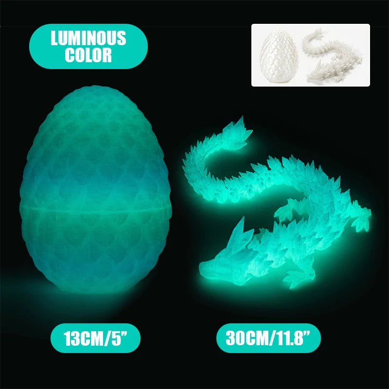 Crystal Dragon Egg-12" Fully Articulated 3D Printed Fidget Toy