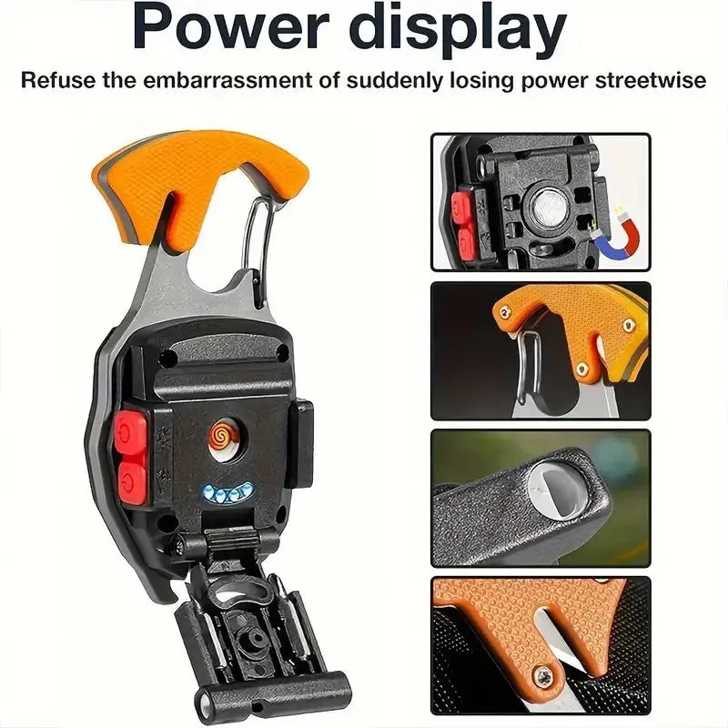 Multifunctional Key Chain with LED Flashlight, Emergency Tool