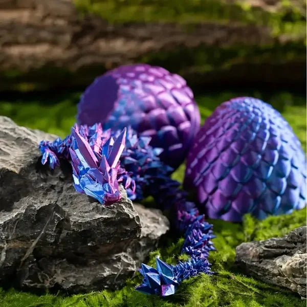 Crystal Dragon Egg-12" Fully Articulated 3D Printed Fidget Toy
