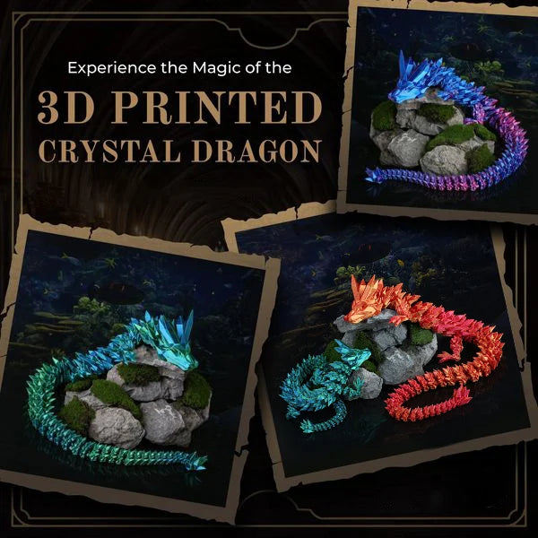 Crystal Dragon Egg-12" Fully Articulated 3D Printed Fidget Toy