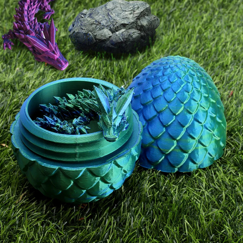 Crystal Dragon Egg-12" Fully Articulated 3D Printed Fidget Toy