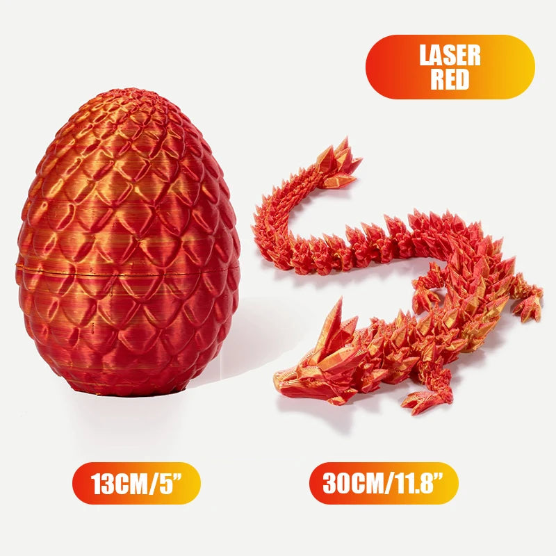 Crystal Dragon Egg-12" Fully Articulated 3D Printed Fidget Toy