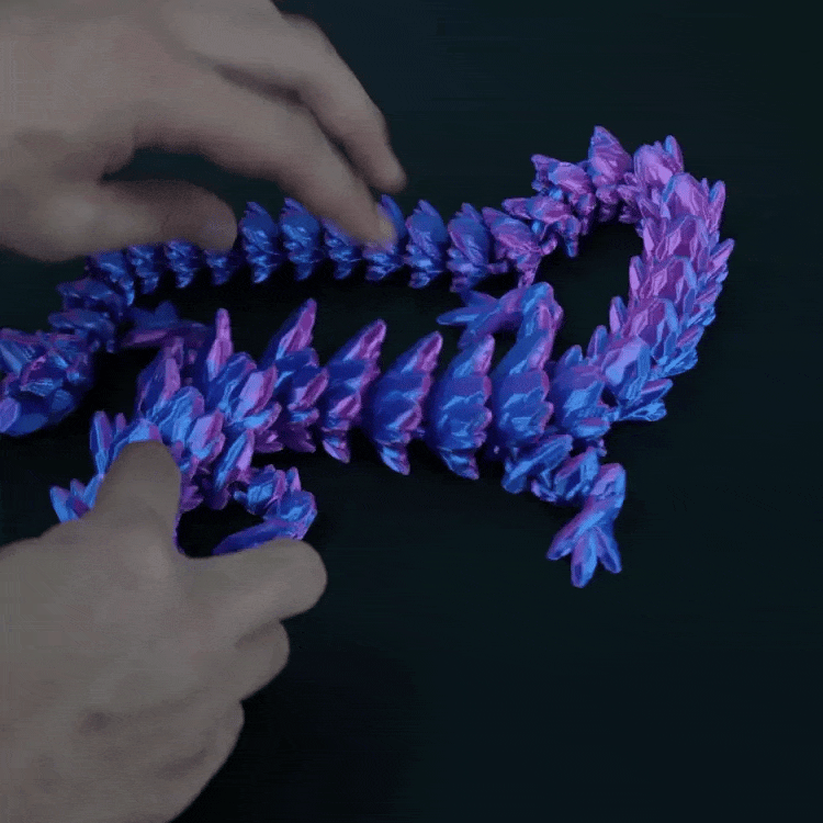 Crystal Dragon Egg-12" Fully Articulated 3D Printed Fidget Toy