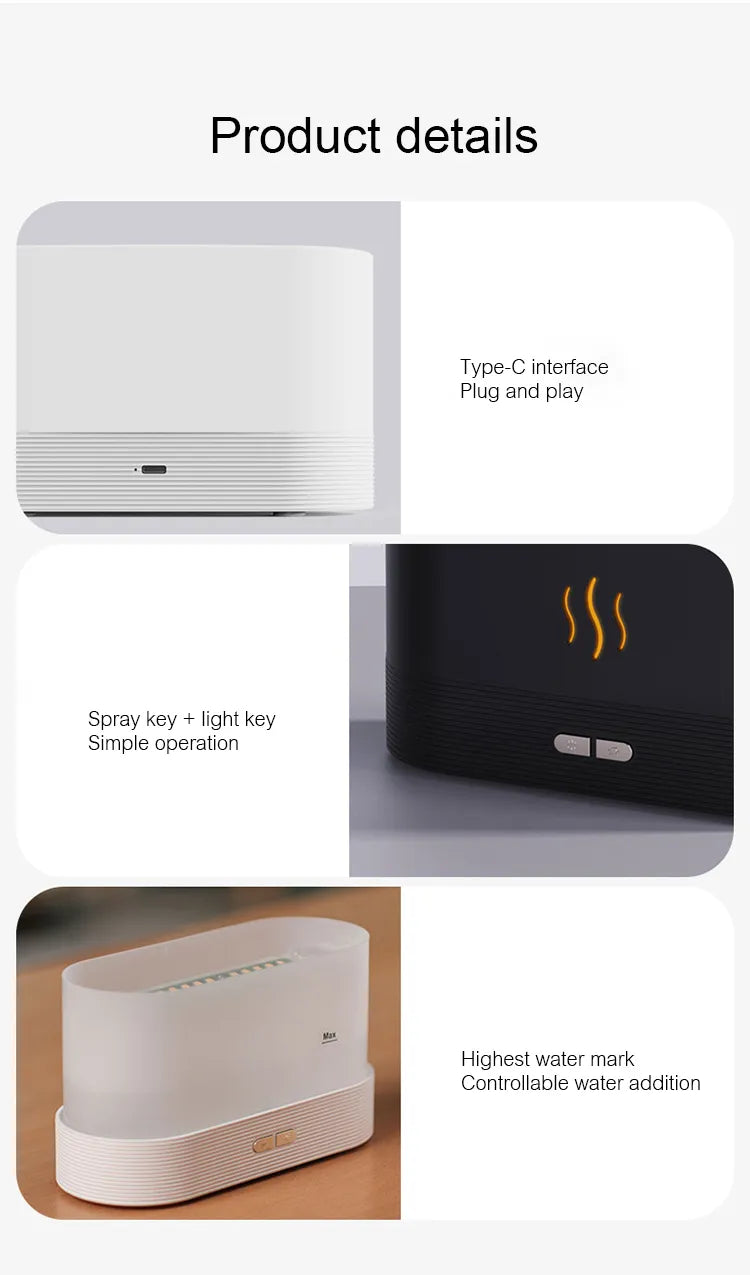 Flame Air Aroma Diffuser Humidifier-Colors