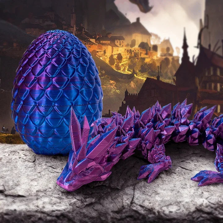 Crystal Dragon Egg-12" Fully Articulated 3D Printed Fidget Toy