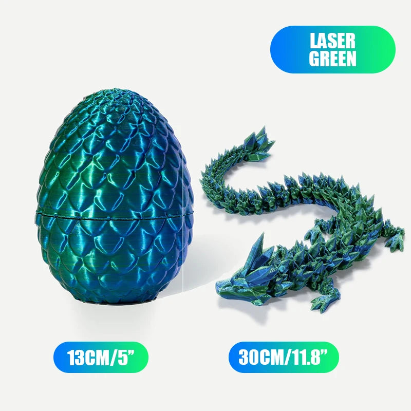 Crystal Dragon Egg-12" Fully Articulated 3D Printed Fidget Toy