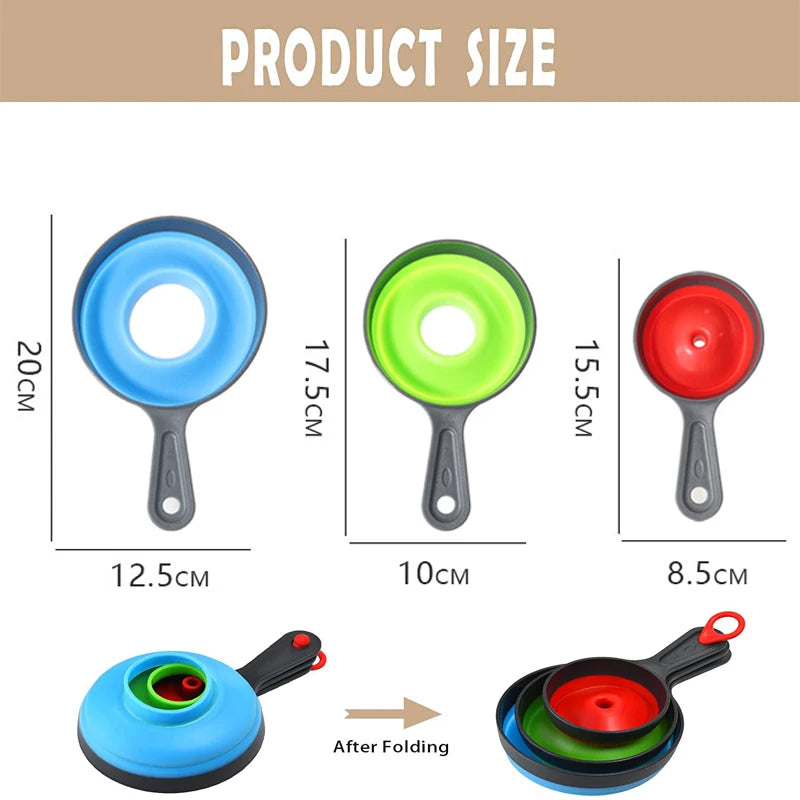 EasyFill Magic Collapsible Funnel Set (3 pack) Silicone