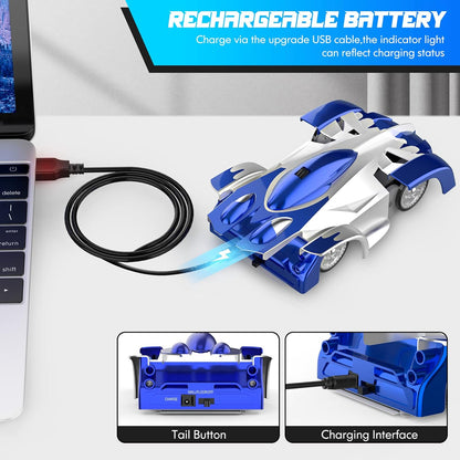 ZeroGravity Zoomer™ Wall-Climbing RC Car – LED Stunts & Rechargeable